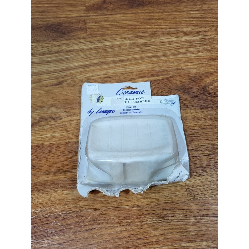 Vintage Lenape White Ceramic Soap Dish or Tumbler Holder  NOS
